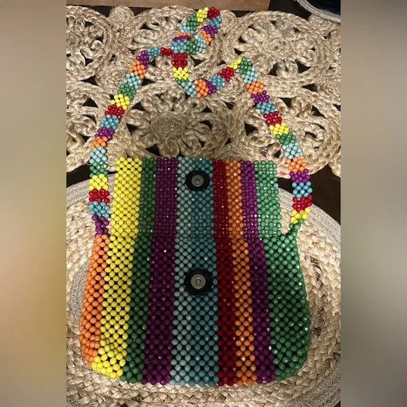 Cynthia Rowley Multicolor Beaded Shoulder Bag - Picture 2 of 10